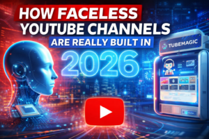 Faceless YouTube channel system workflow using AI tools in 2026