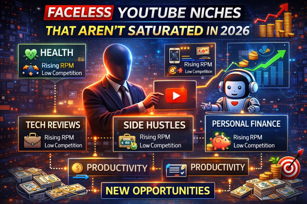 Low competition faceless YouTube niches in 2026 with stable RPM and long-term growth potential