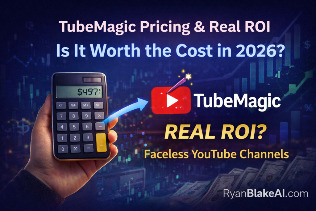 TubeMagic pricing and real ROI analysis in 2026 for building profitable faceless YouTube channels using AI automation tools