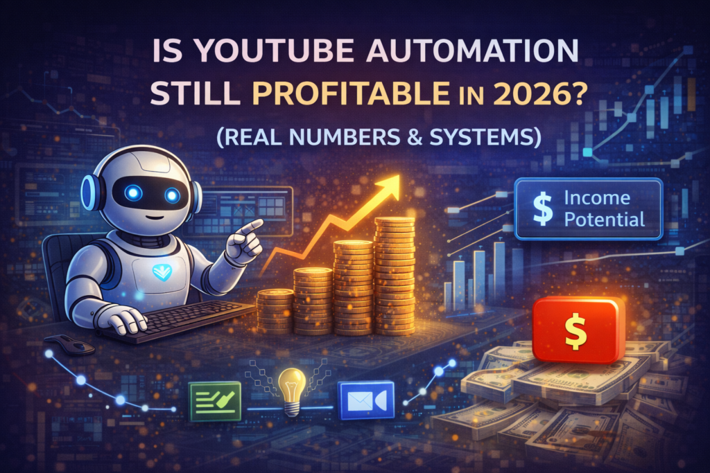 Is YouTube automation with AI still profitable in 2026 showing income potential and real numbers for faceless YouTube channels
