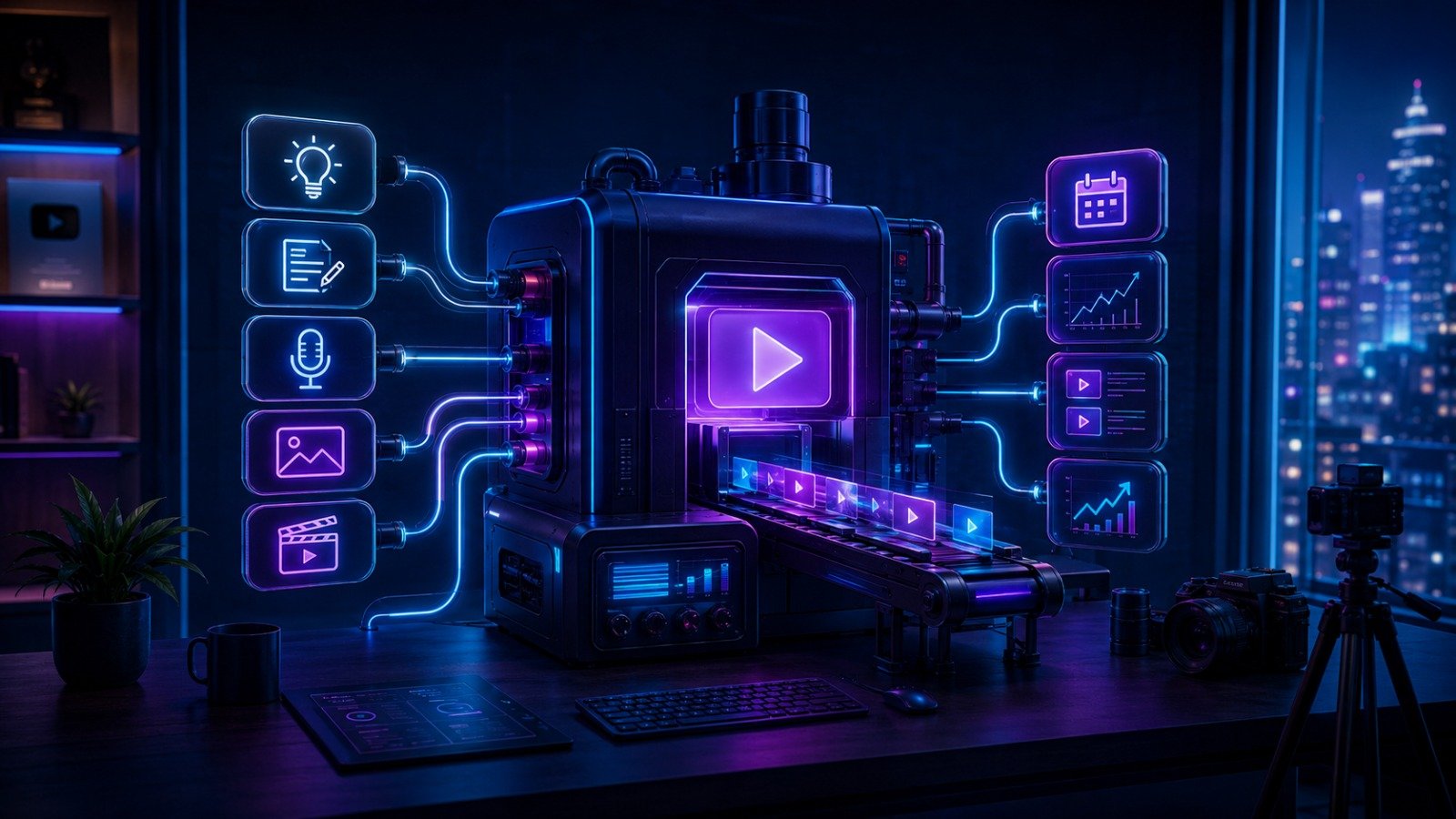 tools AI for YouTube workspace and system faceless