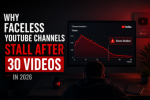 why faceless YouTube channels stall in 2026 because of weak engagement, repeated content, and poor strategy