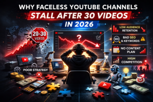 Why Faceless YouTube Channels Stop Growing After 30 Videos in 2026 – growth plateau in AI automation channels