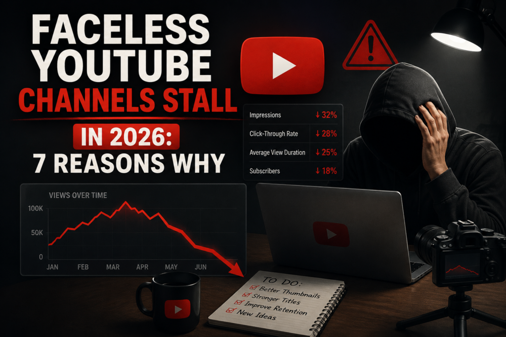 Faceless YouTube channels stall in 2026